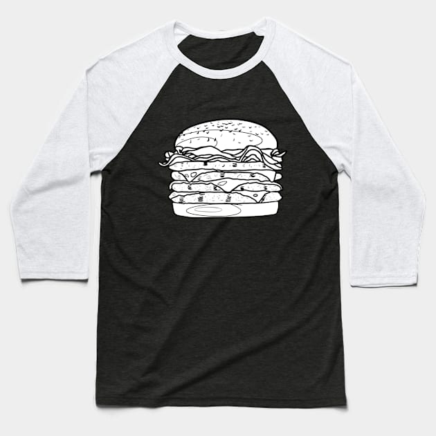 Hard on the cheeseburgers Baseball T-Shirt by AshleyNikkiB